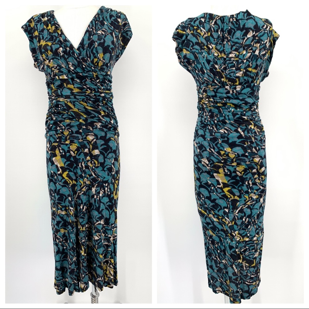 Moulinette Soeurs Botanica Dusk Ruched Midi Dress